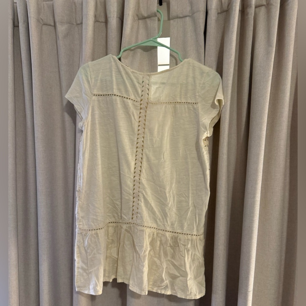 Anthropologie Meadow Rue Women’s Lace Panel Cream Boho Tunic Top XS - Picture 2 of 3